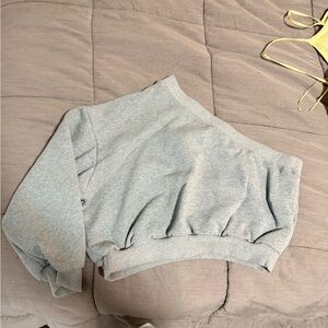 The Vintage Shop Gray One Shoulder Sweatshirt